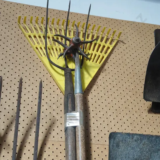 grass rake, pitch fork, cultivator