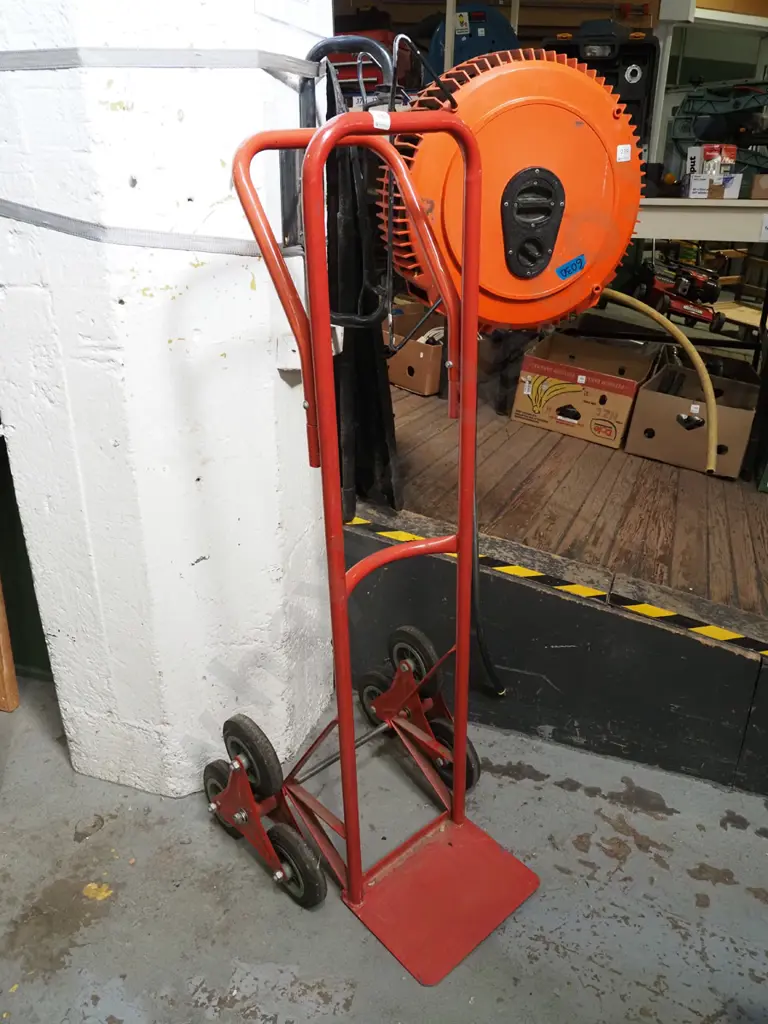 red metal stair climbing hand truck Image 1++