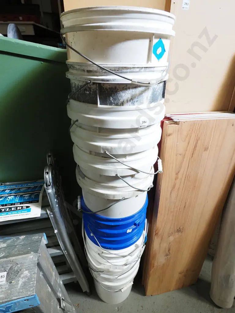 stack of plastic buckets Image 1++