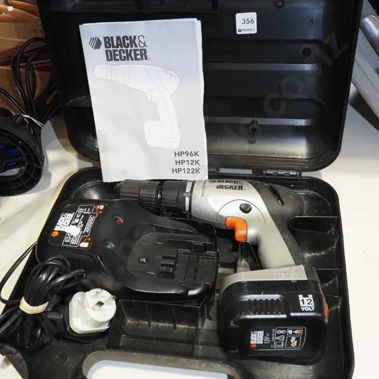 cased Black and Decker 12V drill