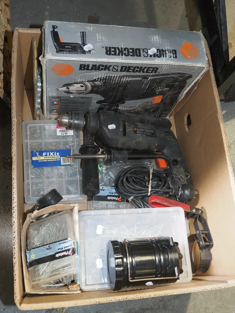 box; drill, screws, camping lantern etc Image 1++