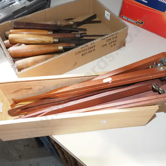 box; wooden calipers