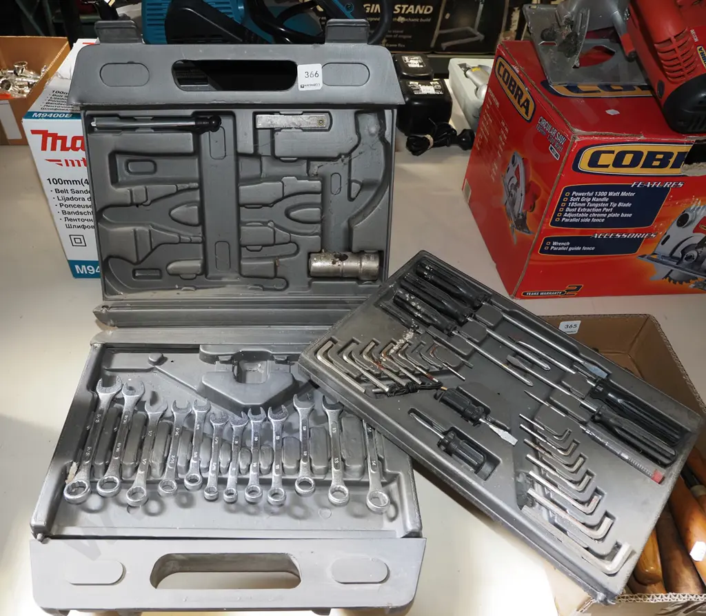 grey plastic tool kit; missing some tools Image 1++