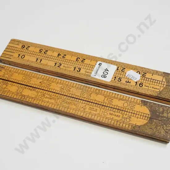2x vintage builder's rulers