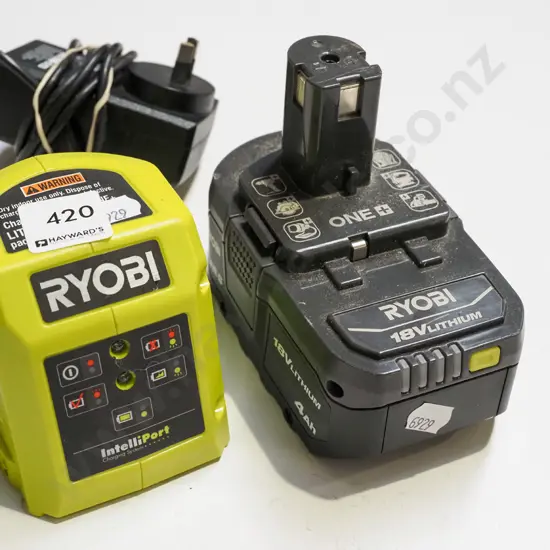 Ryobi 18V battery and charger