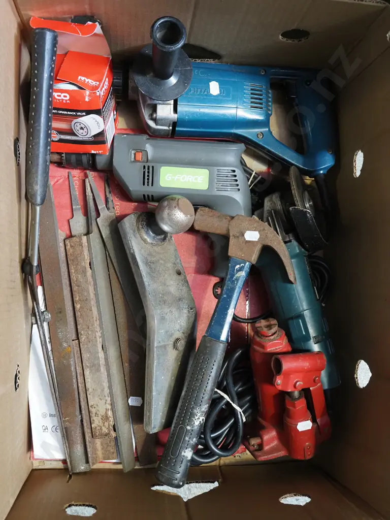 box; angle grinder, drills, tow balls etc Image 1++