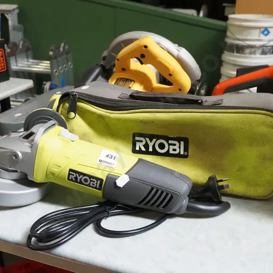 Ryobi angle grinder in soft case