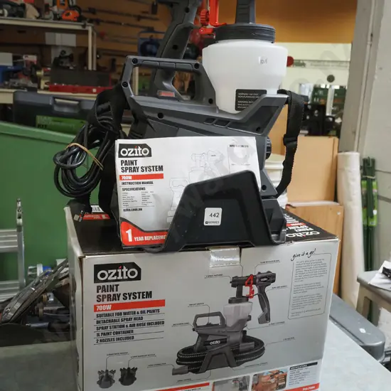 boxed as new Ozito 700W paint spray system