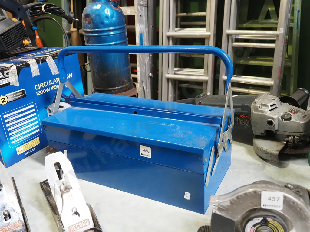blue metal concertina tool box Image 1++
