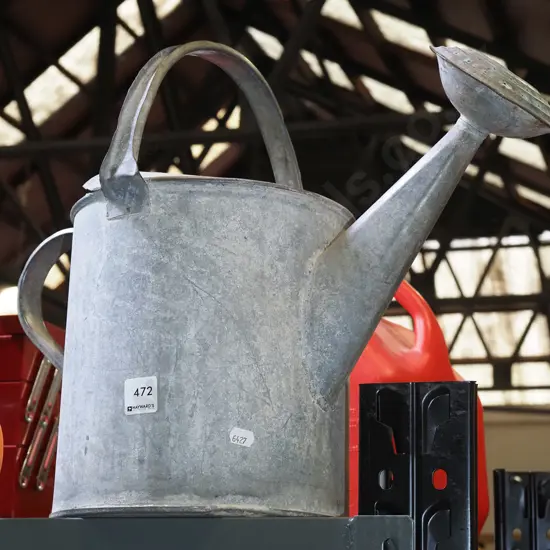 galvanised watering can
