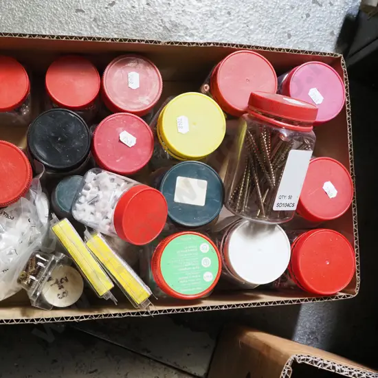 box; various screws, nuts, bolts, fasteners