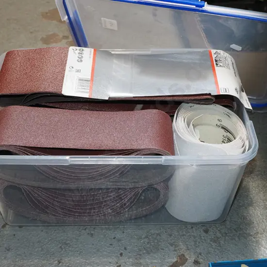 storage container of sand paper, sanding belts