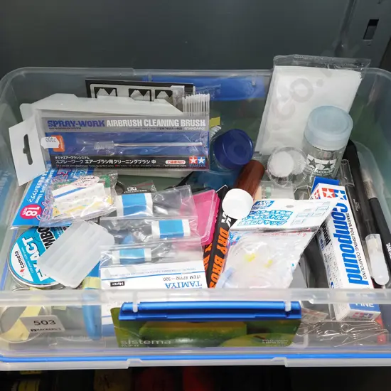 box; pliers, polishing compound stones etc