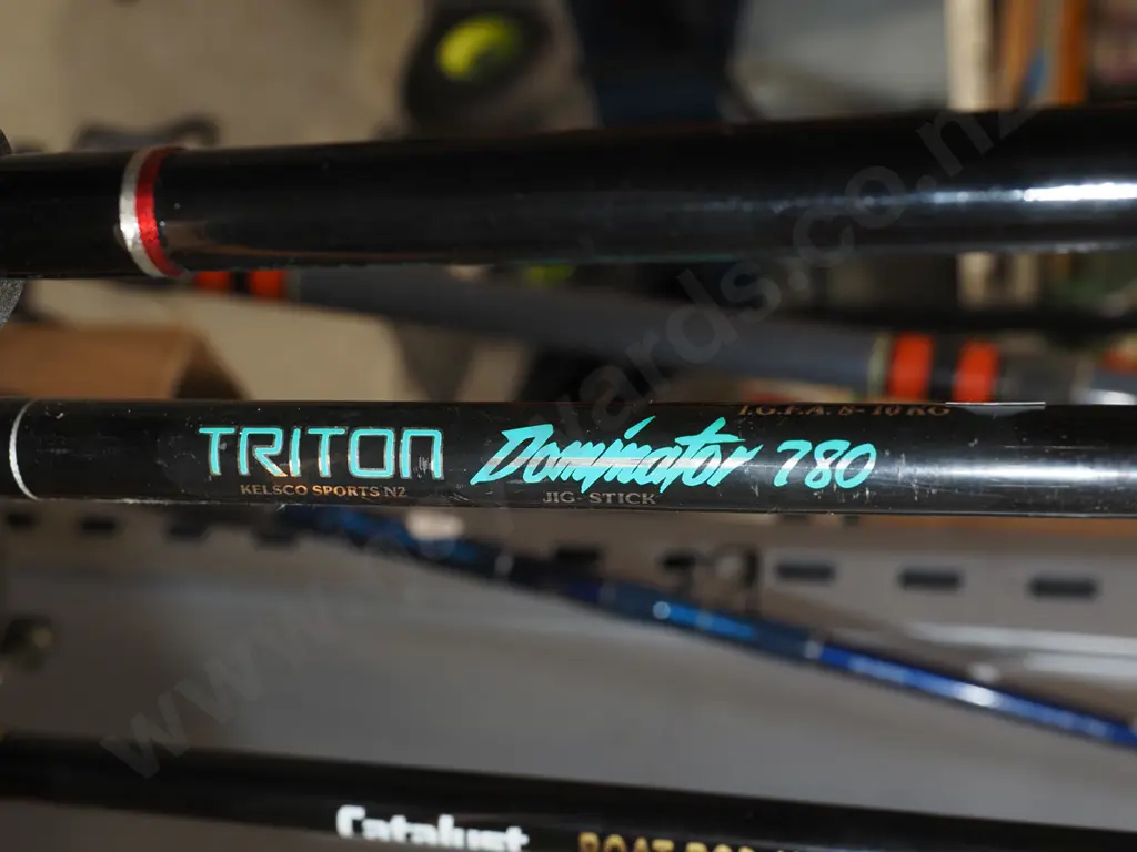 2x fishing rods - blue dots Image 1++