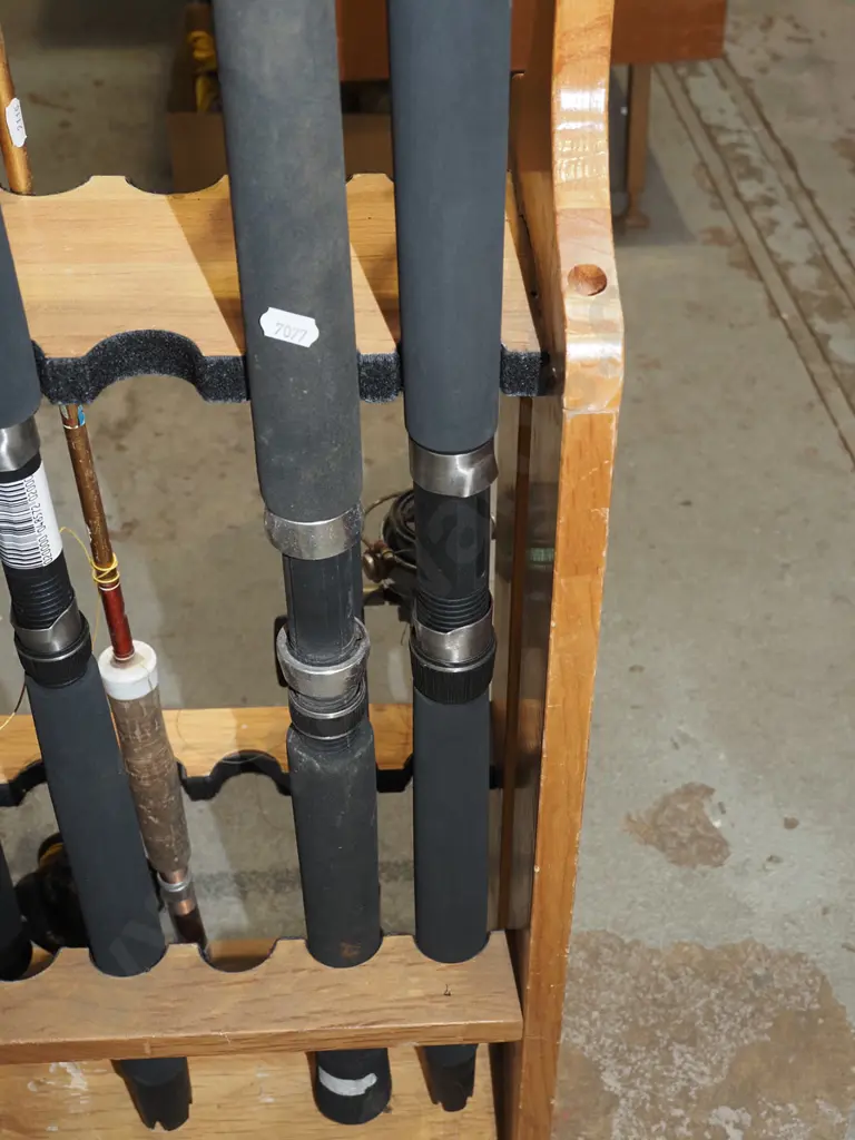 2x fishing rods - blue dots Image 1++