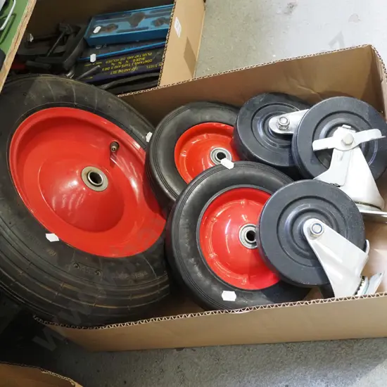 box; casters, rubber wheels, pneumatic wheelbarrow wheel