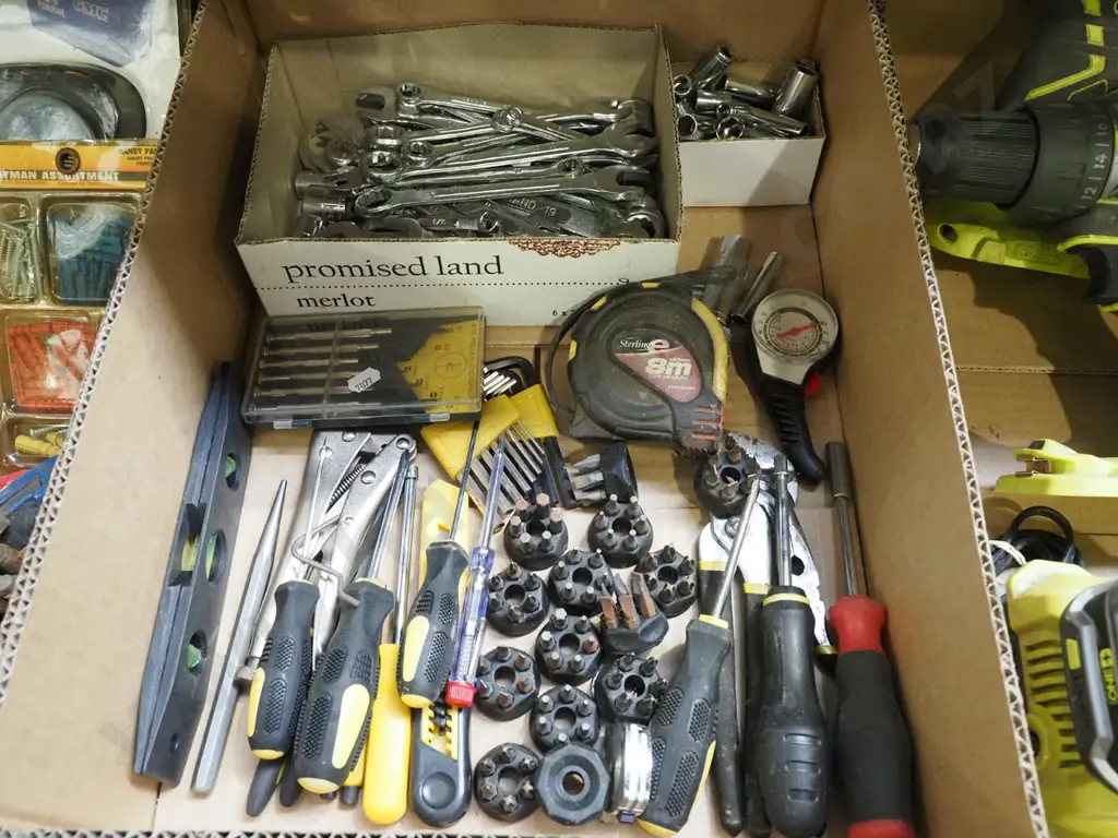 box; ring spanners, crewdrivers, sockets etc Image 1++