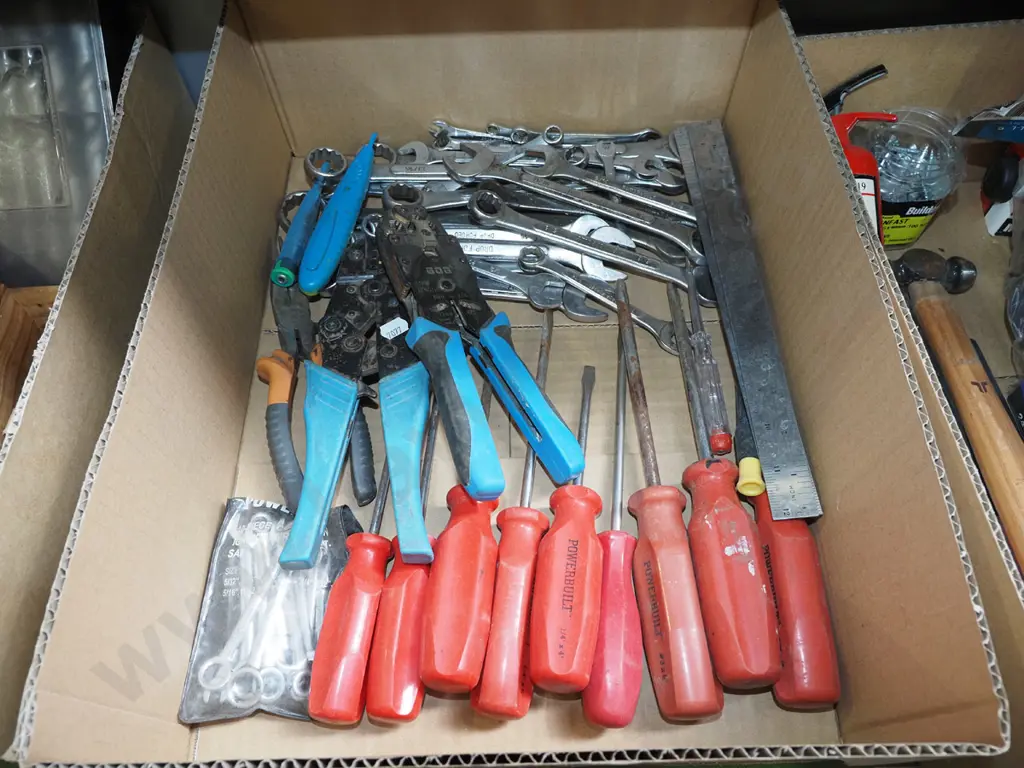 box; screwdrivers, crimping tools, open end spanners etc Image 1++