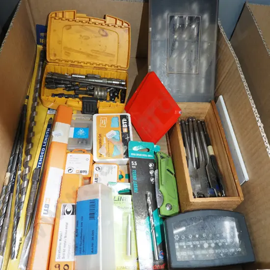 box; drill bits, drivers etc