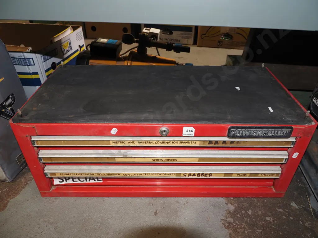 Powerbuilt 3 drawer tool chest - missing top section Image 1++