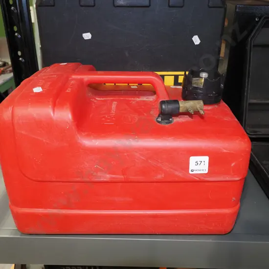 red plastic 11.3L boat fuel tank