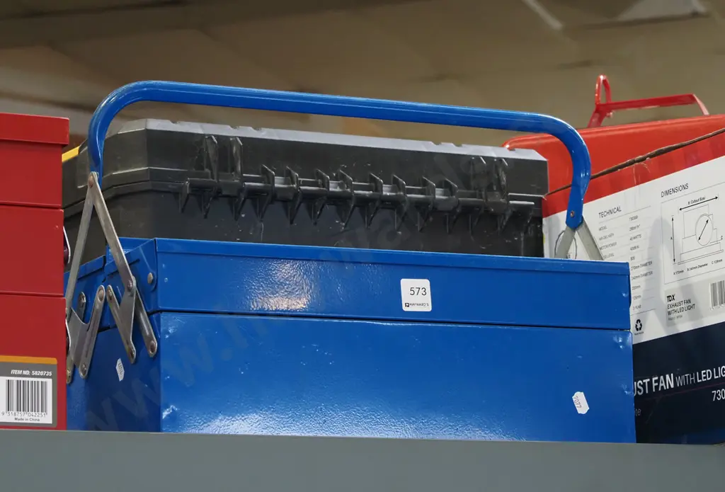 blue metal concertina tool box Image 1++