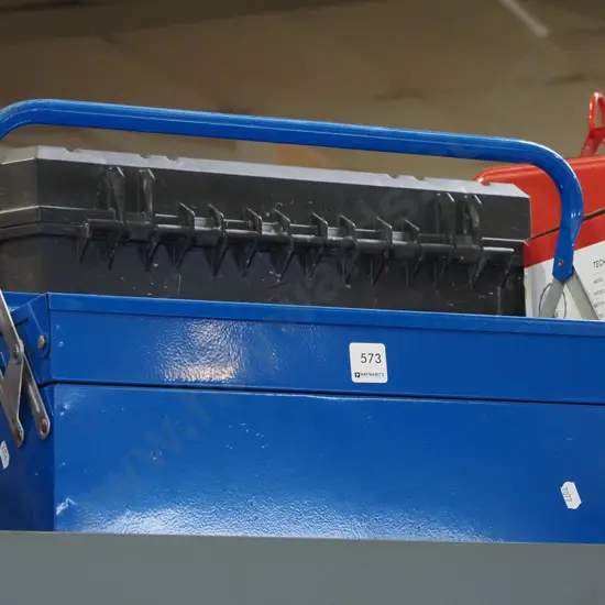 blue metal concertina tool box