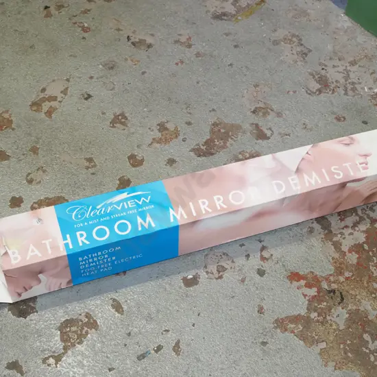 boxed bathroom mirror de-mister