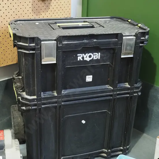 Ryobi 2 part tool chest on wheels with extendable handle