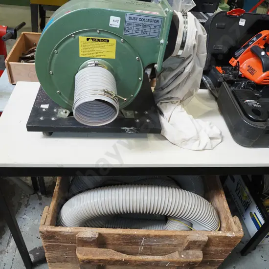 workshop dust collector - includes large wheeled wooden case and lengths of hose