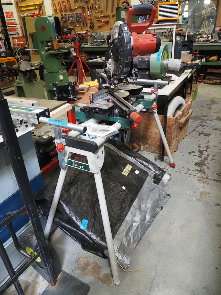 Toolshed compound sliding mitre saw on Bosch stand Image 1++
