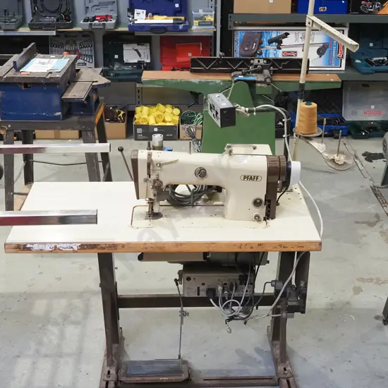 Pfaff heavy duty industrial treadle sewing machine on stand