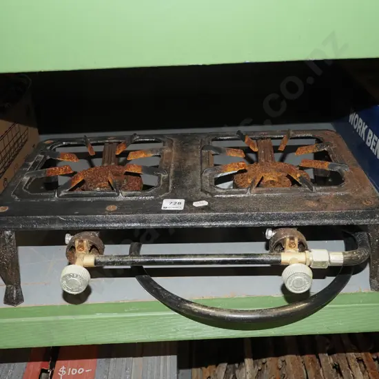 cast iron 2 burner gas stove