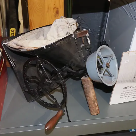 restored vintage seed spreader