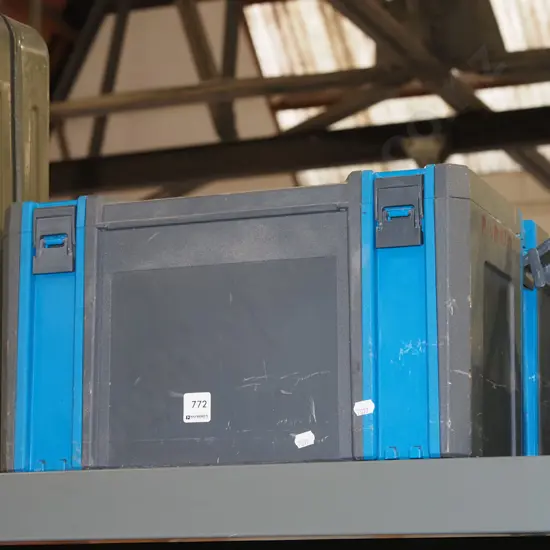 blue plastic tool box W440