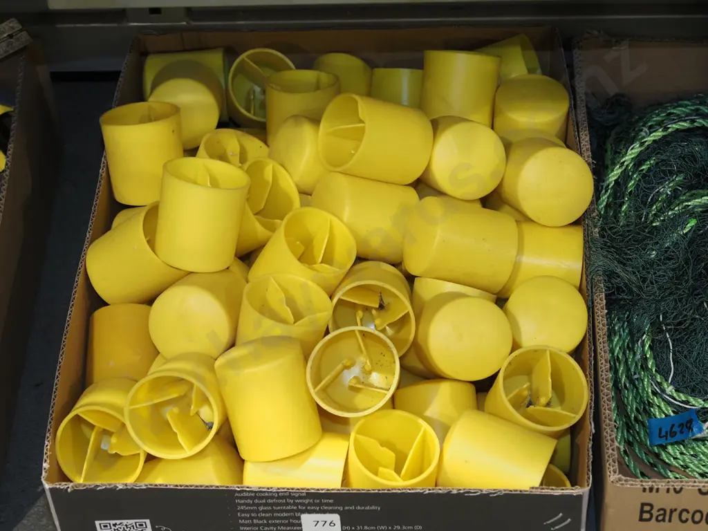 boxed yellow plastic re-bar safety caps Image 1++