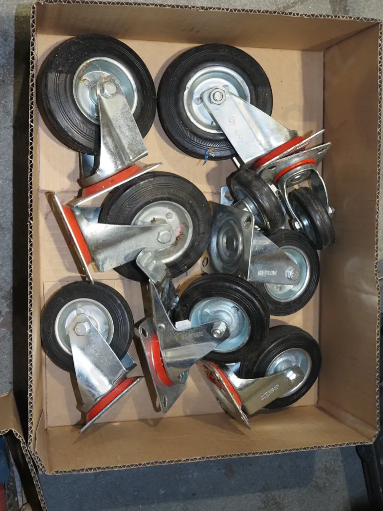 box of various casters Image 1++