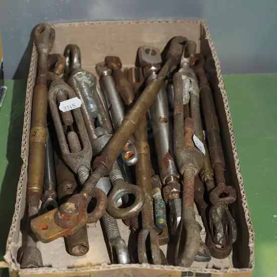 box; vintage turn buckles