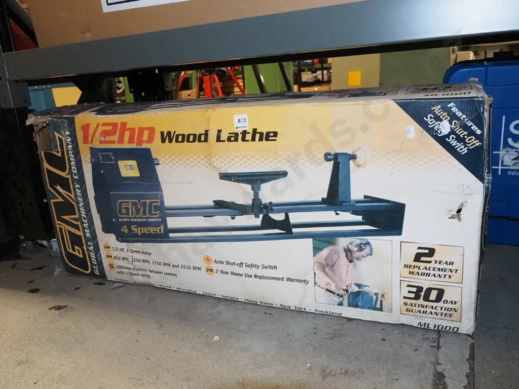 boxed GMC 4 speed wood lathe Image 1++