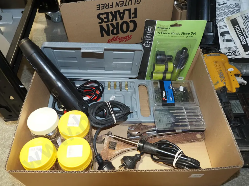 box; soldering irons, hose attachments etc Image 1++