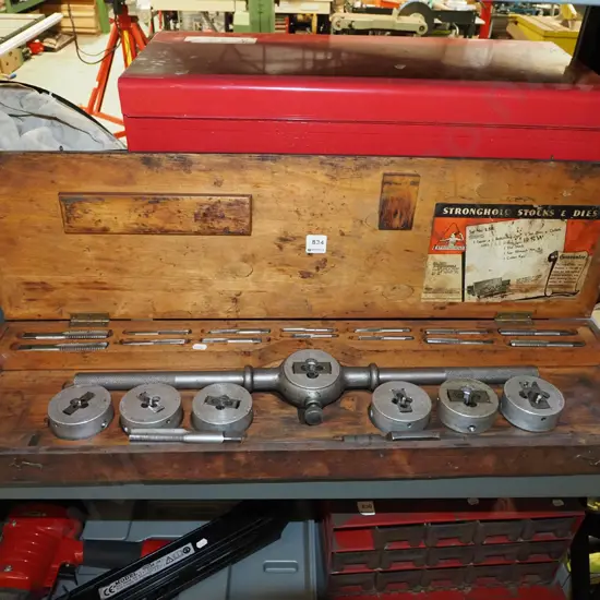 vintage wood cased tap and die sets