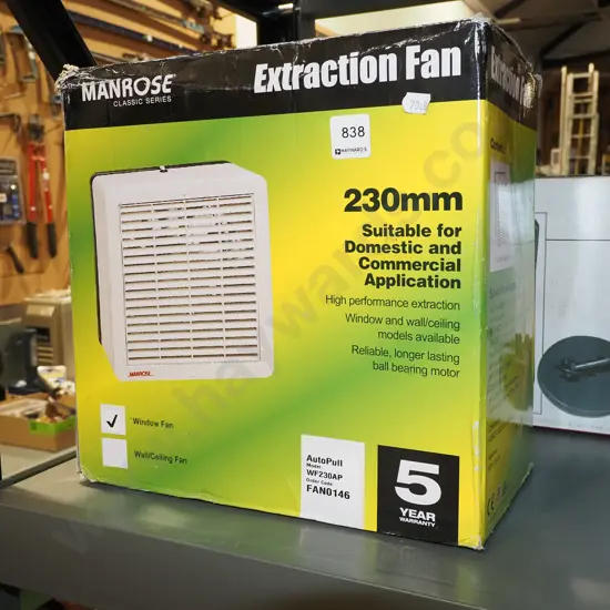 box; Manrose 230mm extraction fan