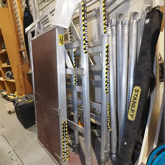Easy Access aluminium scaffold system; 3x end  frames and braces H1370, work platform, stabilisers
