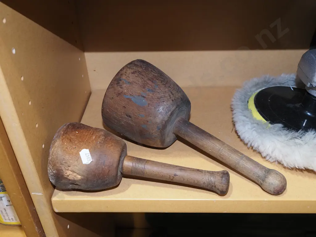 2x wooden carver's mallets Image 1++