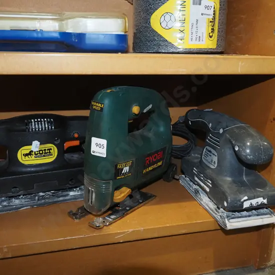 2x orbital sanders, Ryobi jigsaw