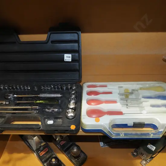 socket set and screwdriver set - orange dots