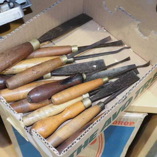 box; carvers chisels