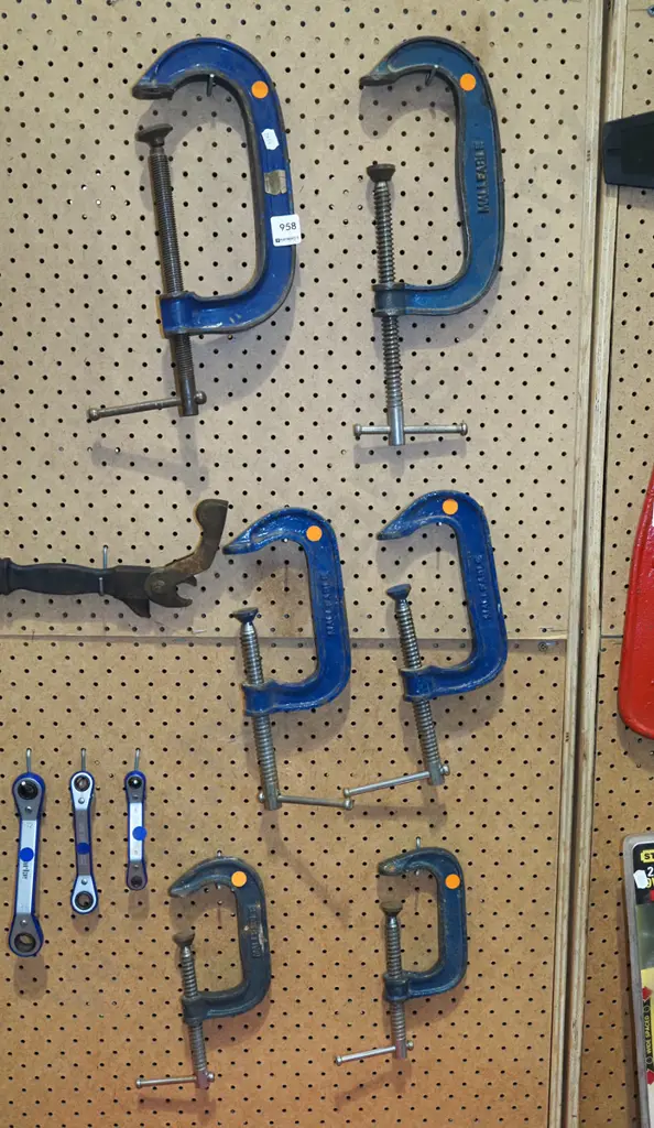 6x G clamps - blue dots Image 1++