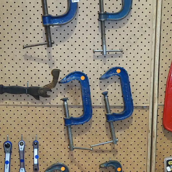 6x G clamps - blue dots