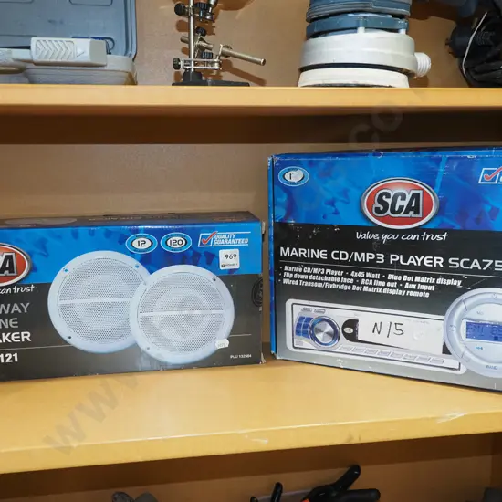 SCA marine CD MP3 player, 6" 2 way marine speakers